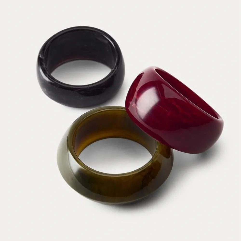 NWOT. Zara Multicolored Pack of Three Rigid Resin Bracelets.
